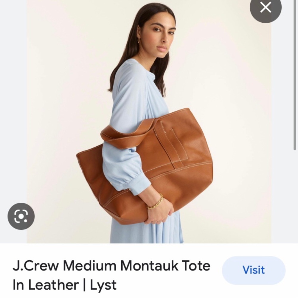 J Crew Montauk Medium Leather Tote